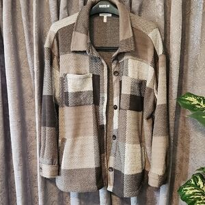 Maurices Textured Knit Sweater - Brown and Cream